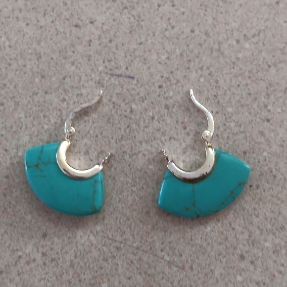 Turquoise 925 Silver Earrings - Picture 6 of 6